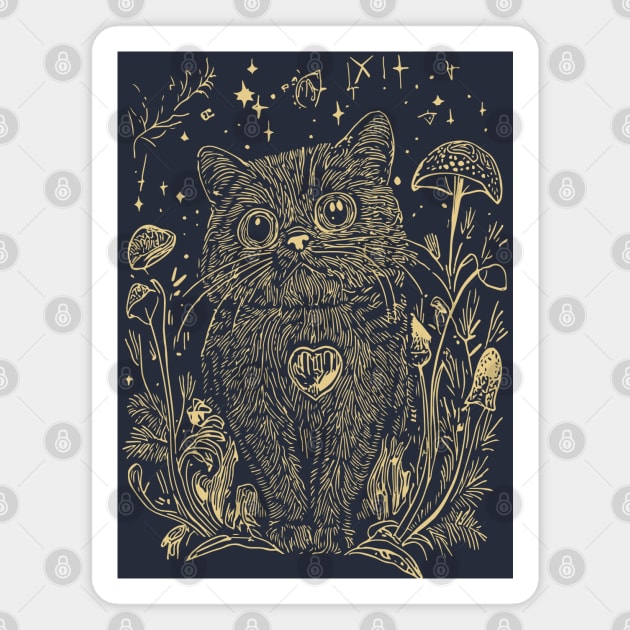 Celestial Scottish Fold Cat – Mystical Feline Under the Stars Magnet by TuncGK